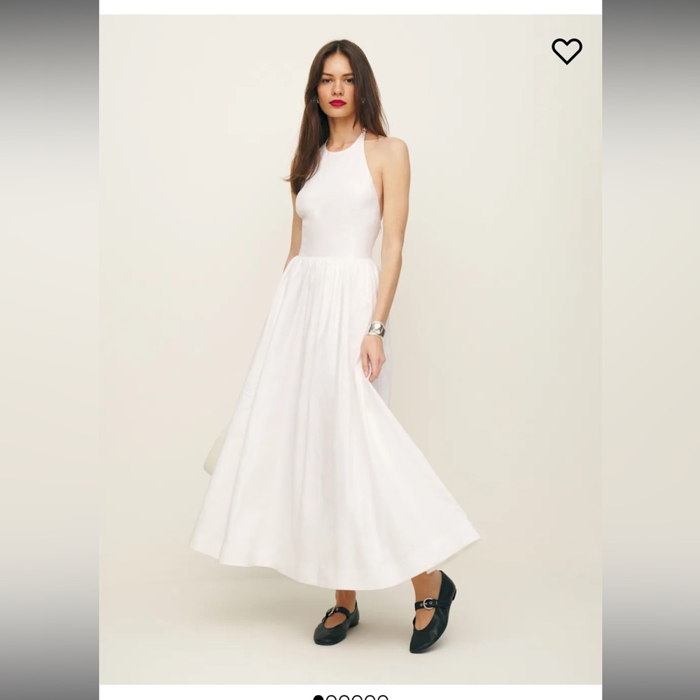 Reformation Percy Linen Dress Ivory - Size 8